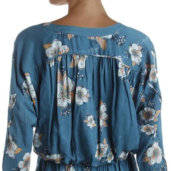 Free People Tuscan Dreams Tunic Top Turquoise Pink White Medium πΈ - Picture 7 of 16